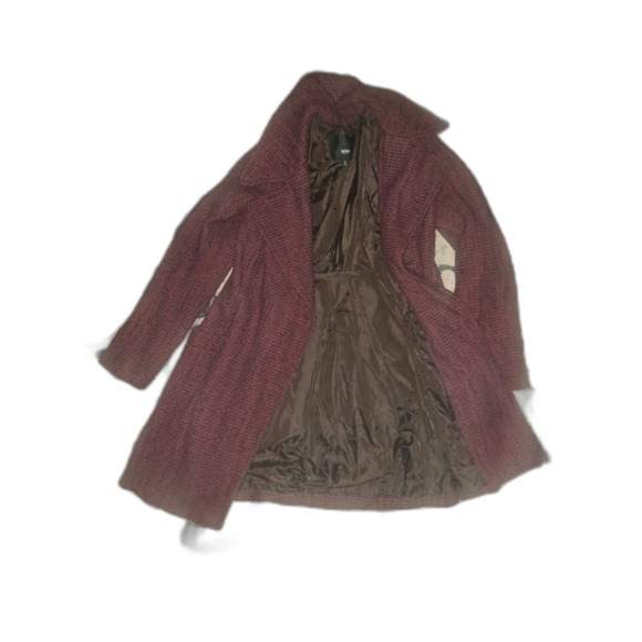 Gorgeous size Small Plum and Black accents 2 button thick Coat - Picture 8 of 8